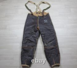 Vintage 1940s WWII Bomber Crew B-1 USAAF Flight Pants Trousers Leather Sheepskin