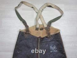 Vintage 1940s WWII Bomber Crew B-1 USAAF Flight Pants Trousers Leather Sheepskin