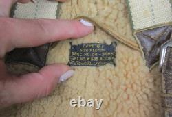 Vintage 1940s WWII Bomber Crew B-1 USAAF Flight Pants Trousers Leather Sheepskin
