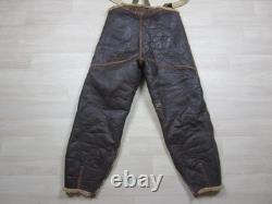 Vintage 1940s WWII Bomber Crew B-1 USAAF Flight Pants Trousers Leather Sheepskin