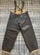 Vintage 1940s WWII US ARMY AIR FORCES TYPE B-1 SHEARLING LINED LEATHER BIB PANTS