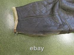 Vintage 1940s WWII US ARMY AIR FORCES TYPE B-1 SHEARLING LINED LEATHER BIB PANTS