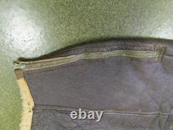 Vintage 1940s WWII US ARMY AIR FORCES TYPE B-1 SHEARLING LINED LEATHER BIB PANTS