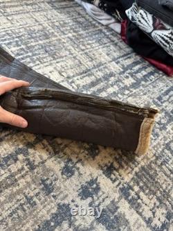 Vintage 1940s WWII US ARMY AIR FORCES TYPE B-1 SHEARLING LINED LEATHER BIB PANTS