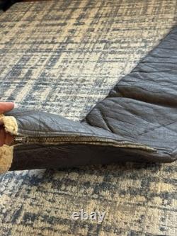 Vintage 1940s WWII US ARMY AIR FORCES TYPE B-1 SHEARLING LINED LEATHER BIB PANTS