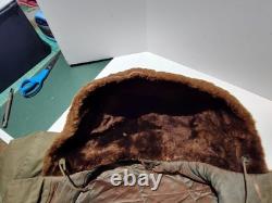 Vintage 1940s WWII US Army Air Forces B-9 Flight Parka Fur Hood USA Made