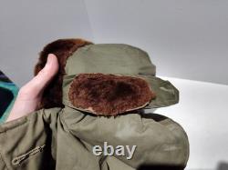 Vintage 1940s WWII US Army Air Forces B-9 Flight Parka Fur Hood USA Made
