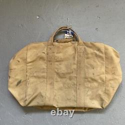 Vintage 1940s WWII US Army Air Forces Parachute Canvas Military Stencil Zip Bag