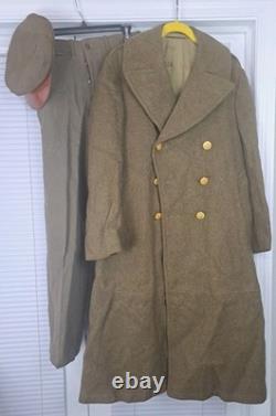 Vintage 1942 WW2 US USAAF 8th Army Air Force Wool Coat, Pants & Cap- LOOK