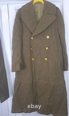 Vintage 1942 WW2 US USAAF 8th Army Air Force Wool Coat, Pants & Cap- LOOK