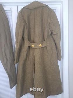 Vintage 1942 WW2 US USAAF 8th Army Air Force Wool Coat, Pants & Cap- LOOK