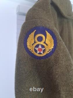 Vintage 1942 WW2 US USAAF 8th Army Air Force Wool Coat, Pants & Cap- LOOK