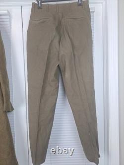 Vintage 1942 WW2 US USAAF 8th Army Air Force Wool Coat, Pants & Cap- LOOK