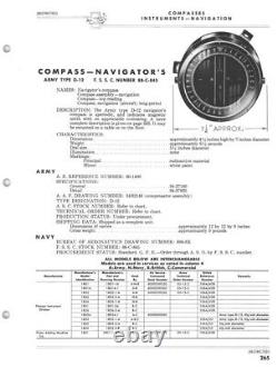 Vintage 1942 WWII US Army Air Force D-12 Compass 1801-1-A Bendix Pioneer WW2
