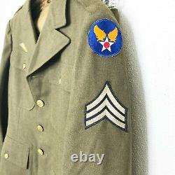 Vintage 1943 WWII US Air Force Army Sergeant Wool Dress Uniform