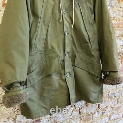 Vintage 40s WW2 B-11 Flight Jacket Hooded Military US Army Air Forces Fur Lined