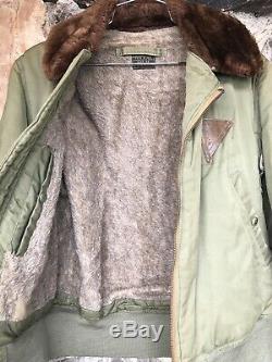 Vintage 40s WW2 US Army Air Force B-15 A Military Flight Jacket B15 A