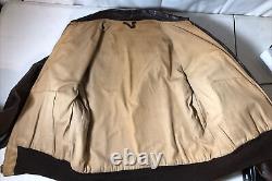 Vintage A2 Style WWII Leather Army Air Forces Bomber Jacket Sz40 Crown Zipper