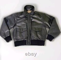 Vintage A2 US Army Air Force WWII Flyers Leather A-2 Bomber Pilot Jacket Men's M