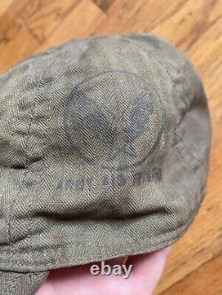 Vintage A-3 Mechanic's Cap WW2 Hat 7 Army Air Force USAAF WWII HBT A3 Stencil
