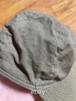 Vintage A-3 Mechanic's Cap WW2 Hat 7 Army Air Force USAAF WWII HBT A3 Stencil