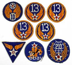 Vintage Authentic WWII US Army Mixed Air Corps Air Force 39 Patch Collection -A