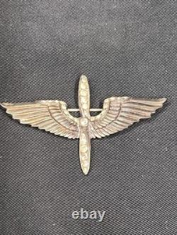 Vintage Crown Trifari 925 Sterling Silver WWII Army Air Corps Sweetheart