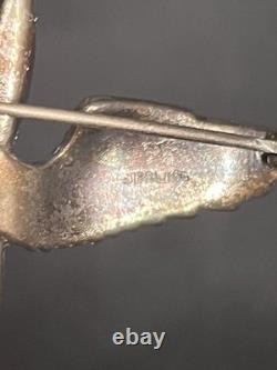 Vintage Crown Trifari 925 Sterling Silver WWII Army Air Corps Sweetheart