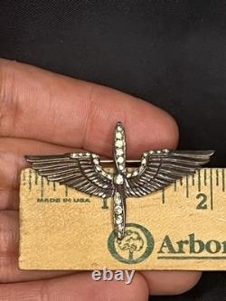 Vintage Crown Trifari 925 Sterling Silver WWII Army Air Corps Sweetheart