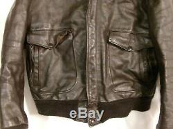 Vintage Flight Jacket Leather Us Military Sz 44 Schott Ny Mfg Ww 2 Army Air Corp