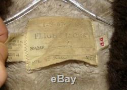Vintage Flight Jacket Leather Us Military Sz 44 Schott Ny Mfg Ww 2 Army Air Corp