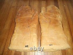 Vintage Large Dubow US ARMY AIR FORCE WWII PILOT BOMBER GUNNER LEATHER GLOVES