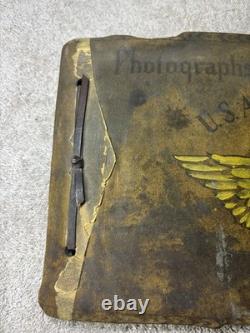 Vintage Leather Front US Army Air Forces USAAF Photo Album- 60 Pictures Included