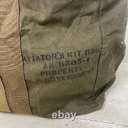 Vintage Military Army Air Force Aviator Kit Bag AN-6505-1 WWII Era