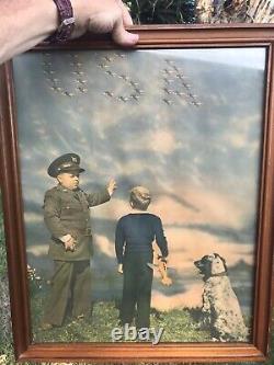Vintage Original WWII Army Air Corp Military Recruitment Poster Period Frame
