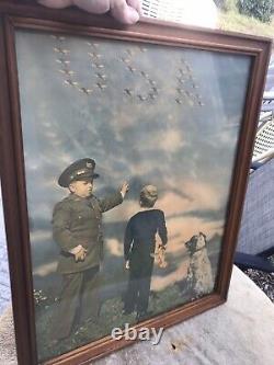 Vintage Original WWII Army Air Corp Military Recruitment Poster Period Frame