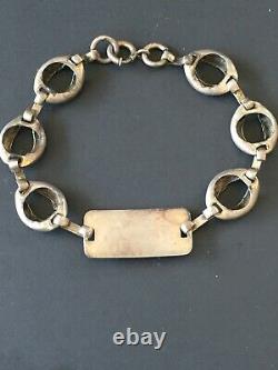 Vintage Sterling Silver WWII US ARMY Air Force Locket ID Bracelet- 7 1/4