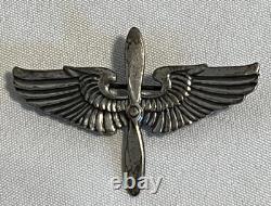 Vintage Sterling WWII Era Army Air Force Style Wing Propeller Brooch Pin