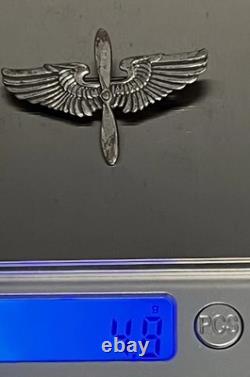 Vintage Sterling WWII Era Army Air Force Style Wing Propeller Brooch Pin