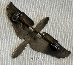 Vintage Sterling WWII Era Army Air Force Style Wing Propeller Brooch Pin