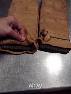 Vintage US ARMY AIR FORCE WWII PILOT BOMBER GUNNER LEATHER GLOVES