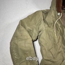 Vintage US Army Air Forces B-11 Jacket Mens Large Sheepskin Lined Parka 40s WW2