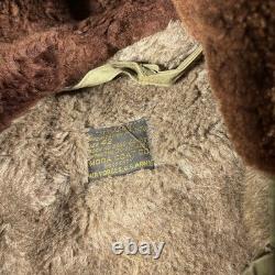 Vintage US Army Air Forces B-11 Jacket Mens Large Sheepskin Lined Parka 40s WW2