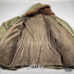 Vintage US Army Air Forces B-11 Jacket Mens Large Sheepskin Lined Parka 40s WW2