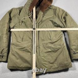 Vintage US Army Air Forces B-11 Jacket Mens Large Sheepskin Lined Parka 40s WW2