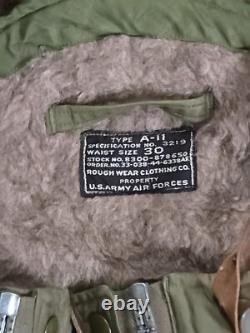 Vintage US Army Air Forces Flight Pants Type A-11 WWII #3219 Fur Lined- Size 30