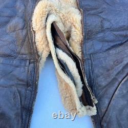 Vintage US Army Air Forces Type A-3 Bomber Sheepskin Leather Flight Pants 44