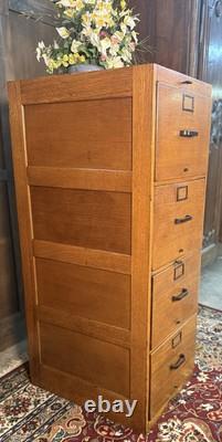 Vintage U. S. Army Air Force Oak Filing Cabinet Circa 1940s WWII Era