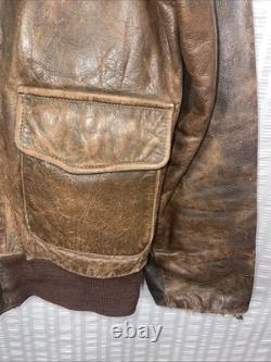 Vintage WW2 1940s Army Air Force A-2 Leather Jacket Bomber Chest Sz 40
