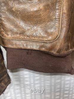 Vintage WW2 1940s Army Air Force A-2 Leather Jacket Bomber Chest Sz 40